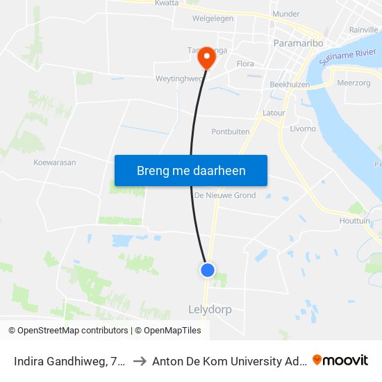 Indira Gandhiweg, 783 to Anton De Kom University Adek map