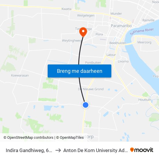Indira Gandhiweg, 669 to Anton De Kom University Adek map