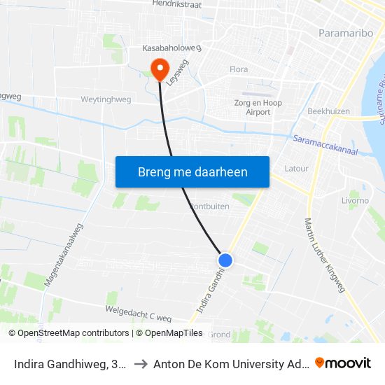 Indira Gandhiweg, 341 to Anton De Kom University Adek map