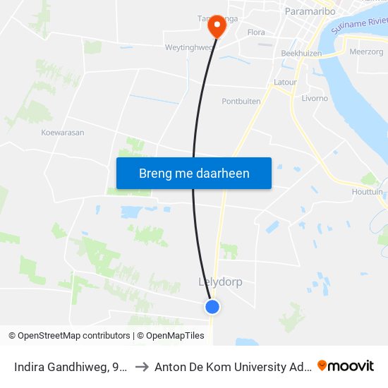 Indira Gandhiweg, 943 to Anton De Kom University Adek map