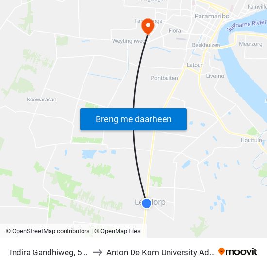 Indira Gandhiweg, 502 to Anton De Kom University Adek map