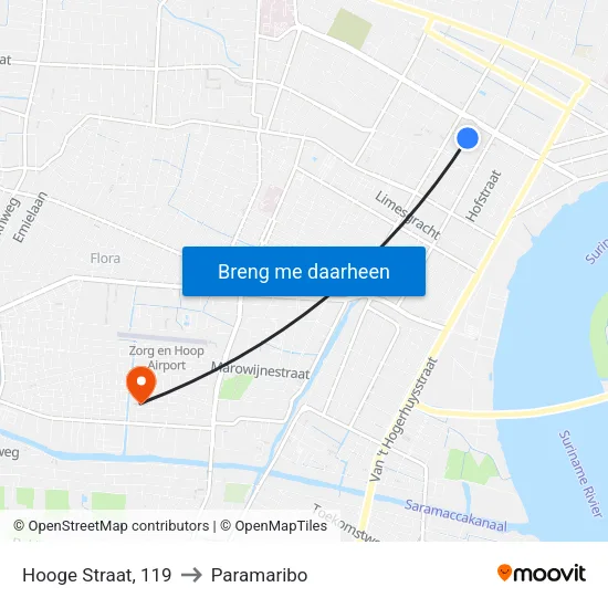 Hooge Straat, 119 to Paramaribo map