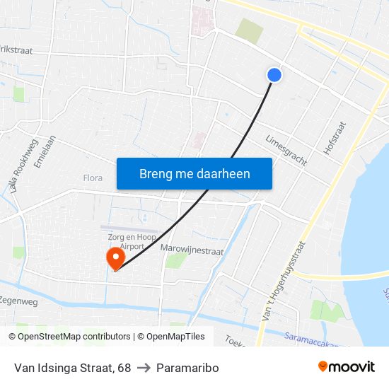 Van Idsinga Straat, 68 to Paramaribo map