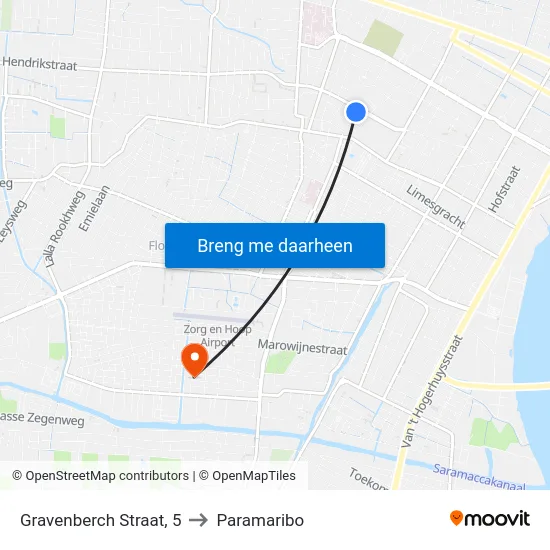 Gravenberch Straat, 5 to Paramaribo map