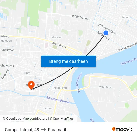 Gompertstraat, 48 to Paramaribo map