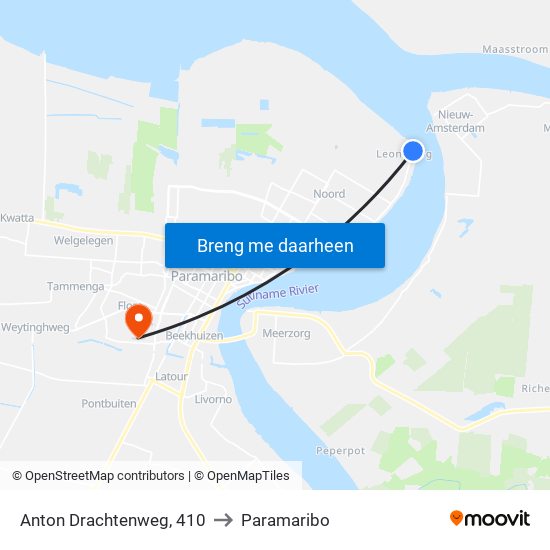 Anton Drachtenweg, 410 to Paramaribo map
