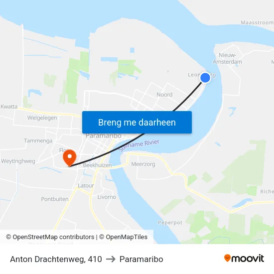 Anton Drachtenweg, 410 to Paramaribo map