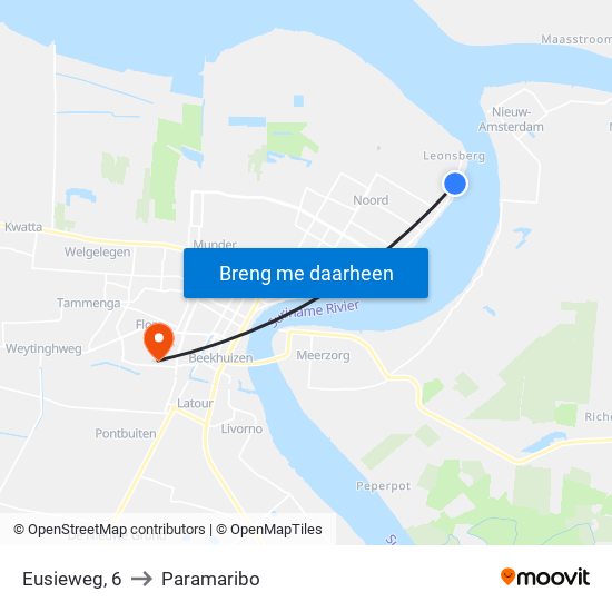 Eusieweg, 6 to Paramaribo map