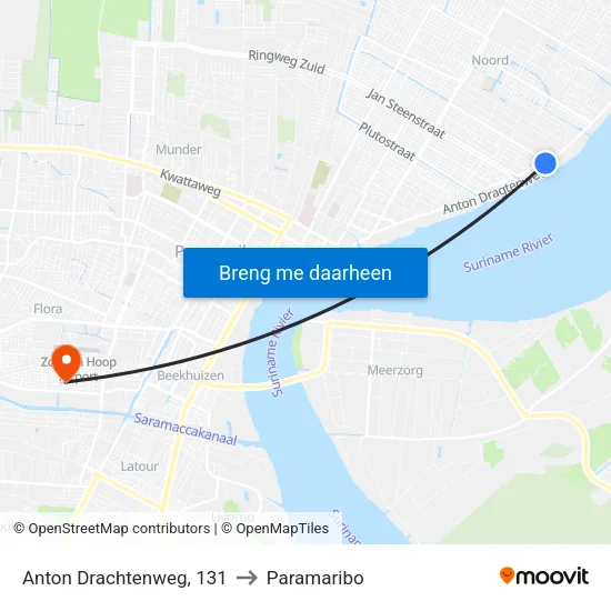 Anton Drachtenweg, 131 to Paramaribo map
