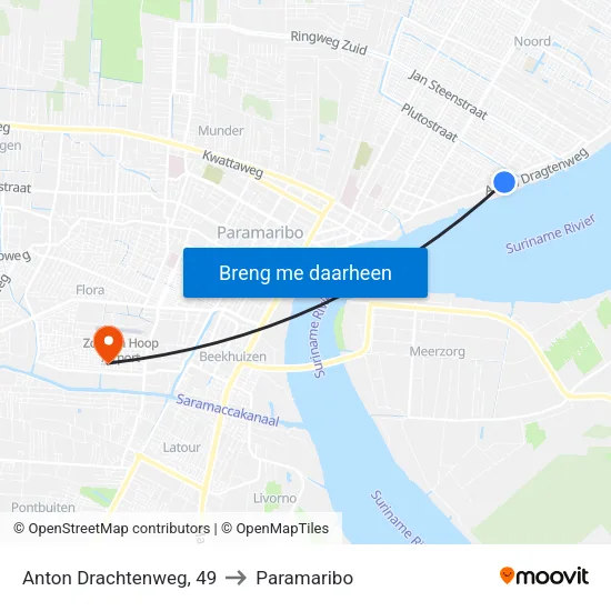 Anton Drachtenweg, 49 to Paramaribo map