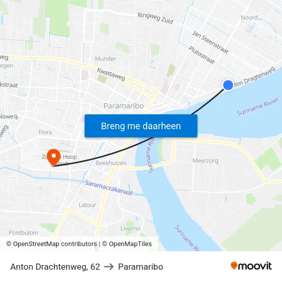 Anton Drachtenweg, 62 to Paramaribo map