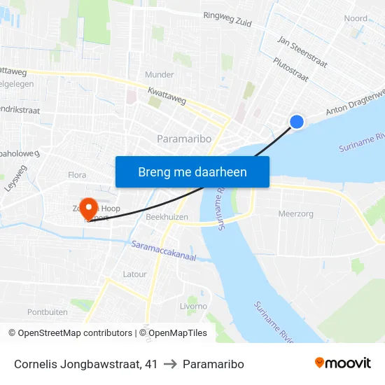 Cornelis Jongbawstraat, 41 to Paramaribo map