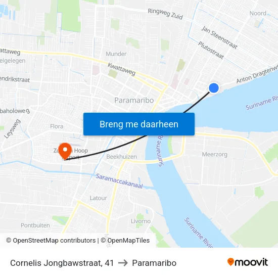Cornelis Jongbawstraat, 41 to Paramaribo map