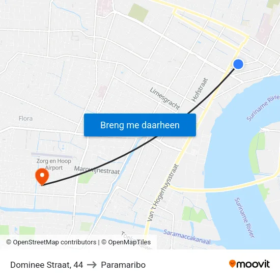 Dominee Straat, 44 to Paramaribo map