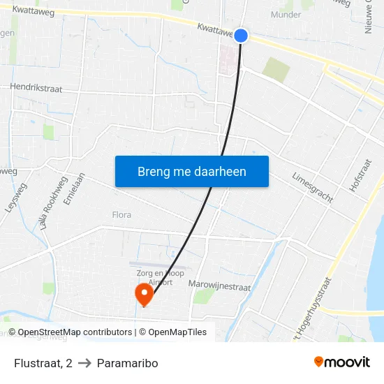 Flustraat, 2 to Paramaribo map