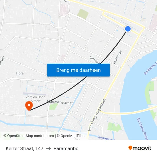 Keizer Straat, 147 to Paramaribo map