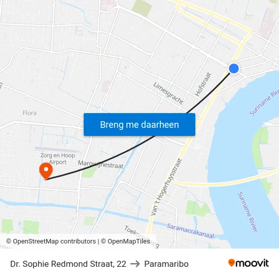 Dr. Sophie Redmond Straat, 22 to Paramaribo map