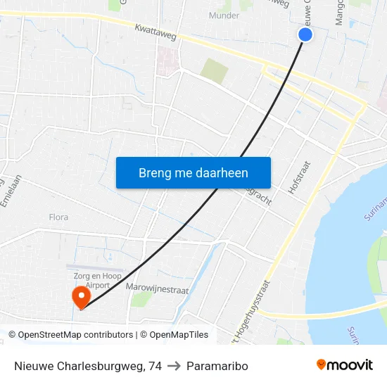 Nieuwe Charlesburgweg, 74 to Paramaribo map