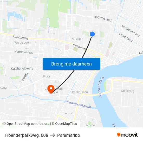 Hoenderparkweg, 60a to Paramaribo map
