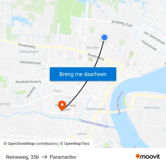Reineweg, 35b to Paramaribo map