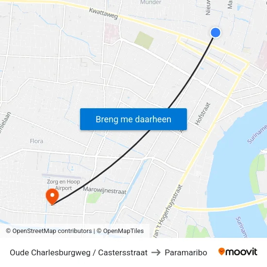 Oude Charlesburgweg / Castersstraat to Paramaribo map
