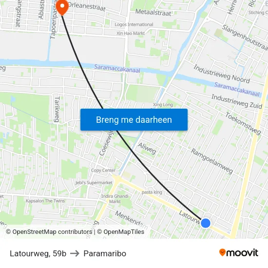 Latourweg, 59b to Paramaribo map