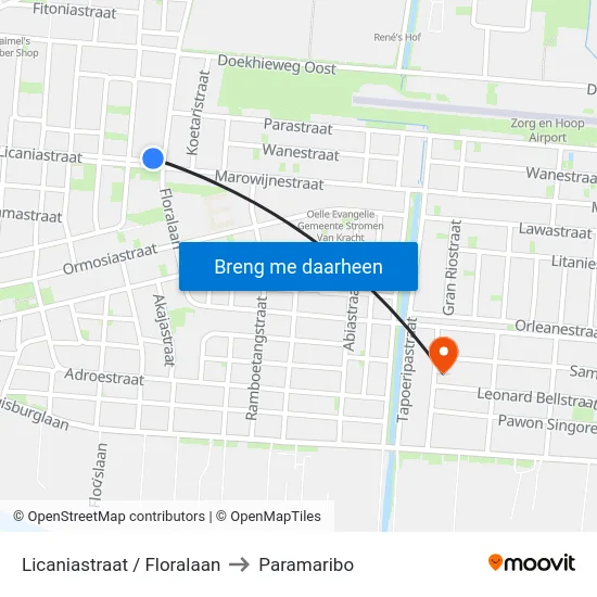 Licaniastraat / Floralaan to Paramaribo map