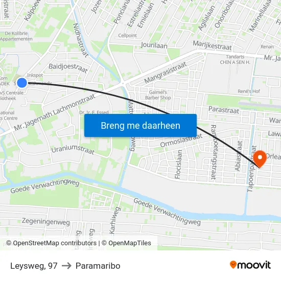 Leysweg, 97 to Paramaribo map