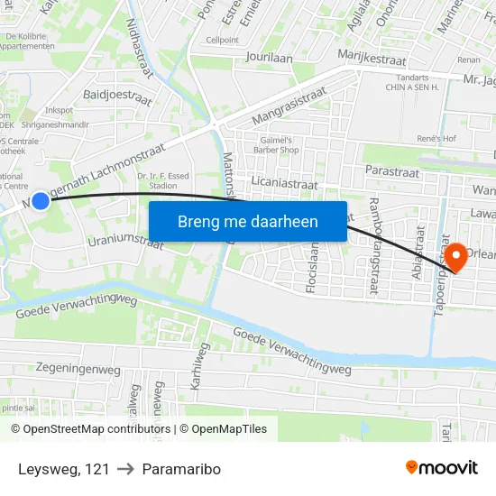 Leysweg, 121 to Paramaribo map
