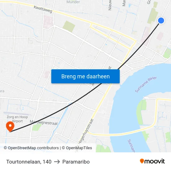Tourtonnelaan, 140 to Paramaribo map