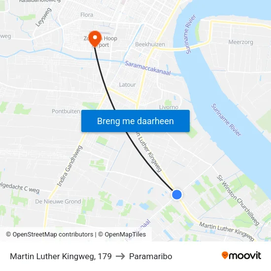 Martin Luther Kingweg, 179 to Paramaribo map