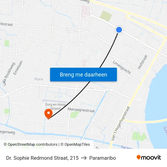 Dr. Sophie Redmond Straat, 215 to Paramaribo map