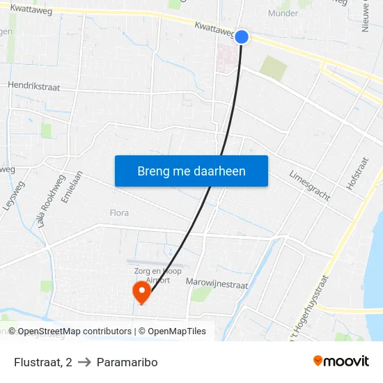 Flustraat, 2 to Paramaribo map