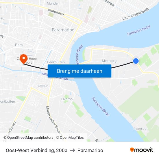 Oost-West Verbinding, 200a to Paramaribo map