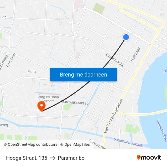 Hooge Straat, 135 to Paramaribo map