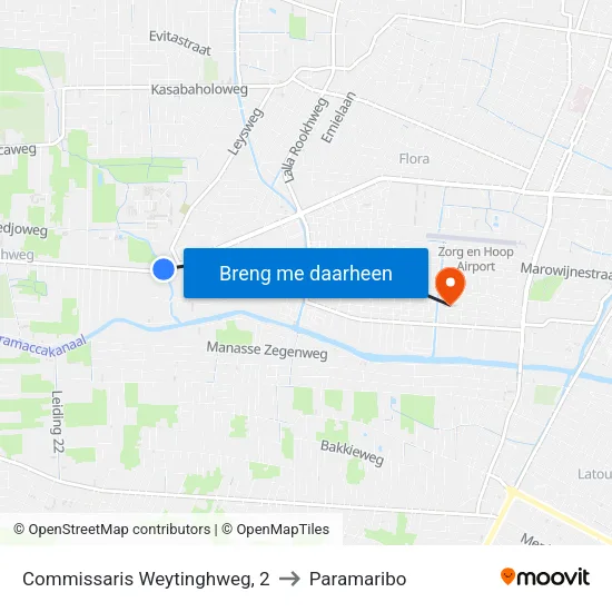 Commissaris Weytinghweg, 2 to Paramaribo map
