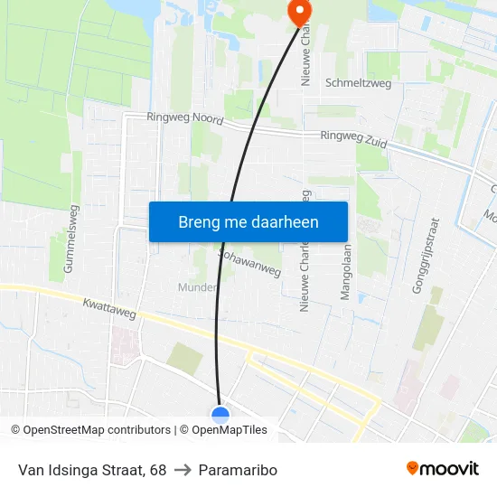 Van Idsinga Straat, 68 to Paramaribo map