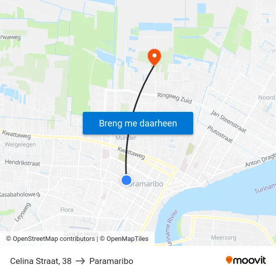 Celina Straat, 38 to Paramaribo map