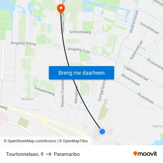Tourtonnelaan, 9 to Paramaribo map