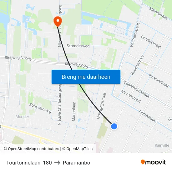 Tourtonnelaan, 180 to Paramaribo map