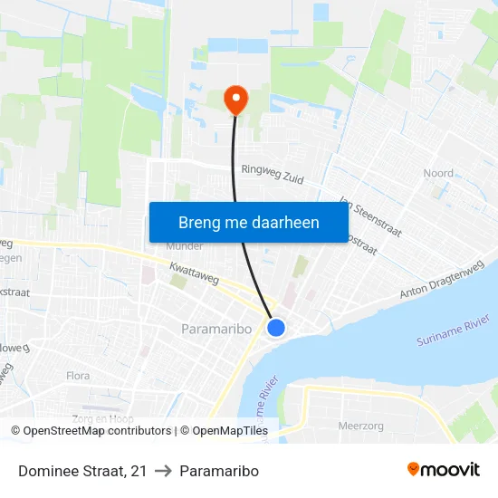 Dominee Straat, 21 to Paramaribo map
