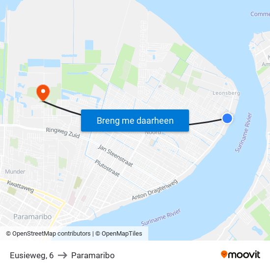 Eusieweg, 6 to Paramaribo map