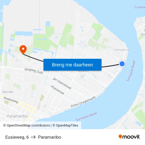 Eusieweg, 6 to Paramaribo map