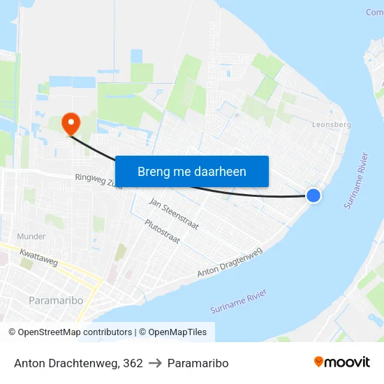 Anton Drachtenweg, 362 to Paramaribo map