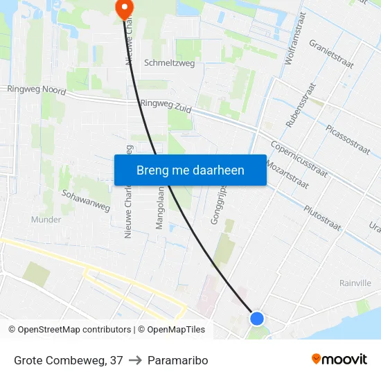 Grote Combeweg, 37 to Paramaribo map