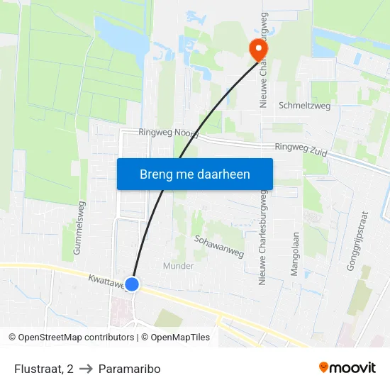 Flustraat, 2 to Paramaribo map