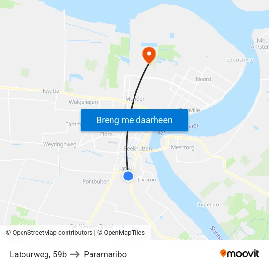 Latourweg, 59b to Paramaribo map
