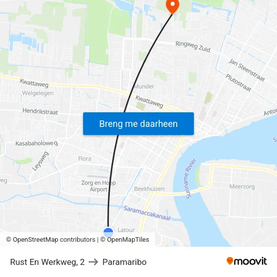 Rust En Werkweg, 2 to Paramaribo map
