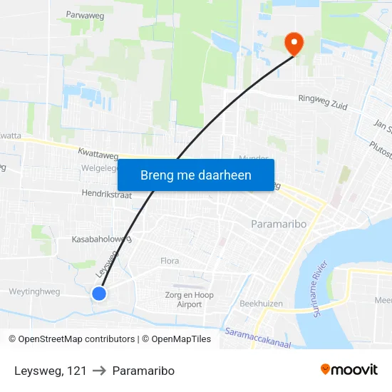 Leysweg, 121 to Paramaribo map