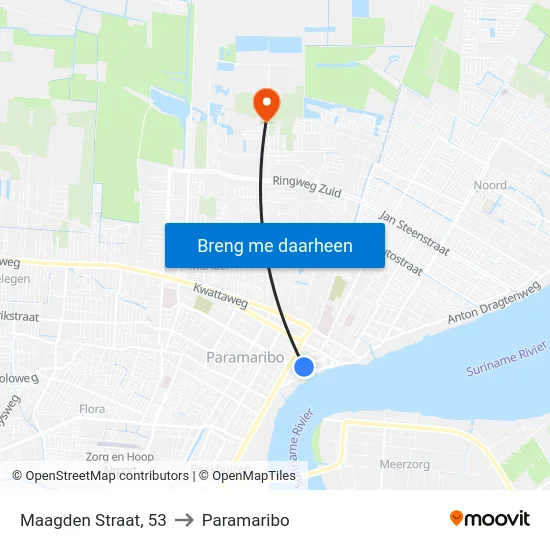 Maagden Straat, 53 to Paramaribo map